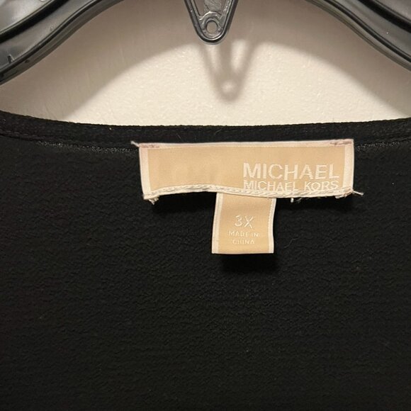 NWOT Michael Kors Dressy Black Blouse with gold and chain details - 3X - Picture 5 of 5